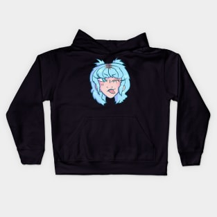 Blue Haired Girl Kids Hoodie